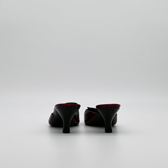 PRADA Kitten Heel Mules Tassel Square Pointed Toe EUC Vintage 36.5 - Picture 5 of 7